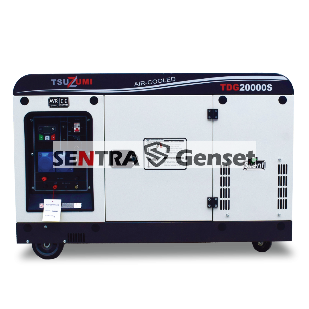 Genset 20 KVA silent diesel 1 phase Tsuzumi TDG 20000 S